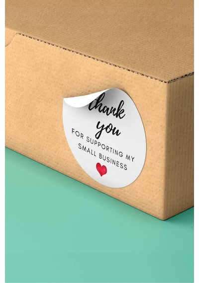 Kalpli Thank You Kargo Paketleme Sticker 3x3cm St2121 Çok Renkli