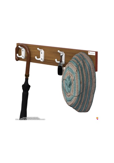 Arı 12 Kancalı Hol Askısı 3'lü Set 61,4x9,6 Cm - Şık Tasarım, Çok Amaçlı Düzenleyici Ve Yer Tasarrufu Kahverengi