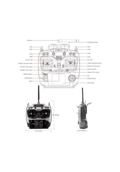 Radiolink AT9S Pro 10CH/12CH 10/12 Kanal Radio Kontrol Uzaktan Ku