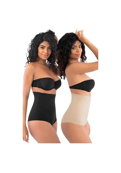 Uniquetrenders Kadın Lazer Kesim Ve Toparlayıcı Yüksek Bel Slip Korse 2'li Set Siyah - Ten Rengi