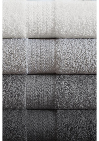 Elart Rainbow Havlu Seti Pamuklu 4 Adet 50x90 Cm Antrasit Antrasit
