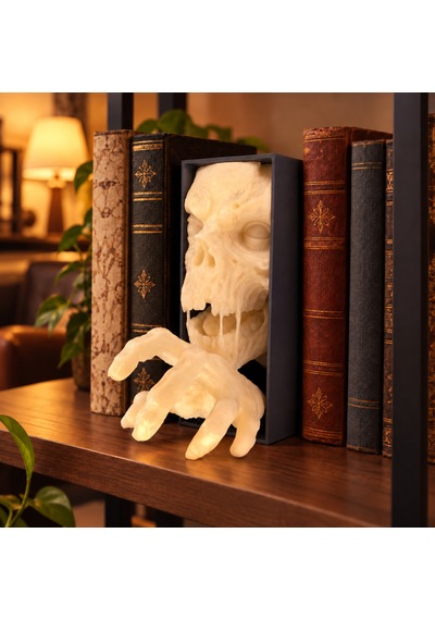 Cadılar Bayramı Halloween Fosforlu Zombi Kitaplık Dekoru 3d Baskı 17 X 6,5