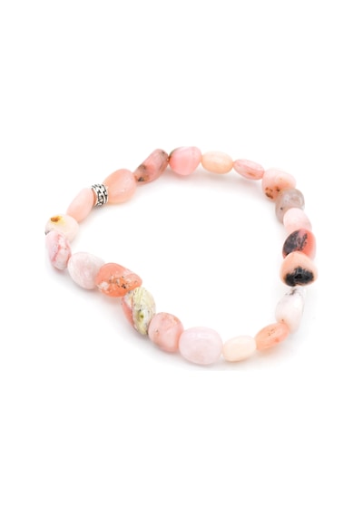 Hakiki Amorf Kesim Doğal Pembe Opal Taşi Bileklik 002 Pembe