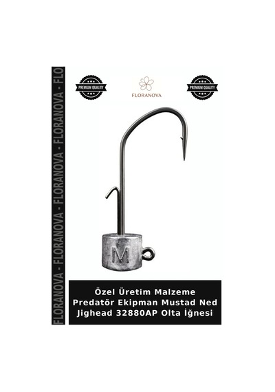 Özel Üretim Malzeme Predatör Ekipman Mustad Ned Jighead 32880ap Olta İğnesi No:1/0 - 10g - 12li
