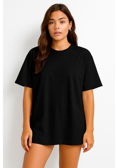 Düz Oversize Unisex Tişört Ycb6 SIYAH