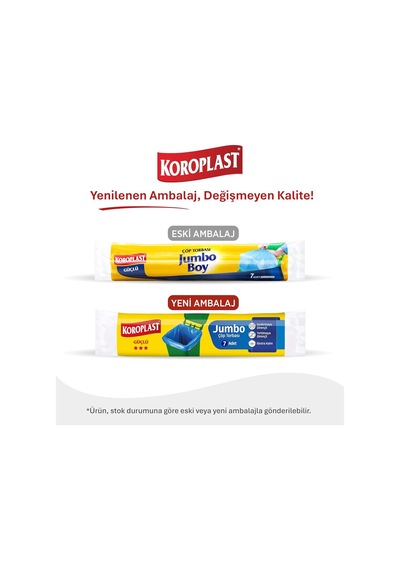 Koroplast Güçlü Jumbo Boy Çöp Poşeti 7'li