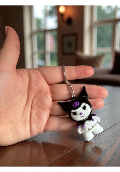 Asi Ruh Kuromi Figür Anahtarlık Charm- Hareketli Eklemli Kawaii Aksesuar