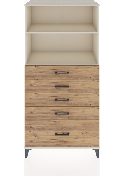 Hyperion Dolap 2 Raflı 5 Çekmeceli 88x44x182 Aytaşı-çam Aytaşı