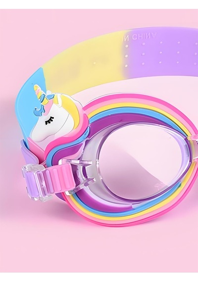 Kız Çocuk Deniz Gözlüğü Anti-fog Unicorn Açık Gri