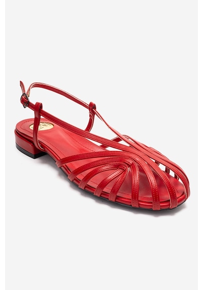 Luvishoes Lıss Kırmızı Cilt Kadın Sandalet Kırmızı