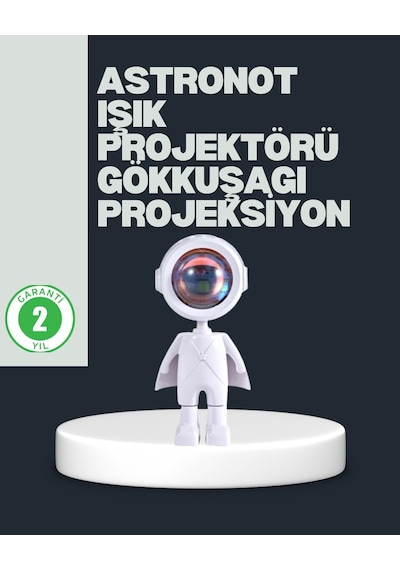 Astronot Tasarımlı Gün Batımı Efektli Şarjlı Led Lamba Renkli 16766763