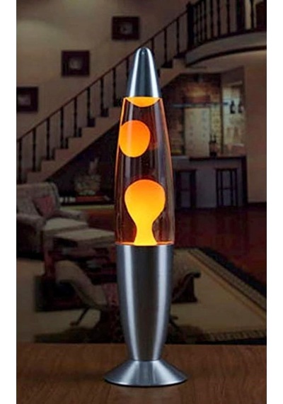 Dekoratif Ev Hediyesi Turuncu Büyük Boy 41 cm Lav Lambası Gece Lambası Lava Lamp Turuncu