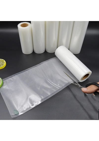 Novisan 1 Adet 20cm 5 Metre + 1 Adet 25cm 5 Metre toplam 10 Metre Vakum Poşeti Bobini Tırtıklı