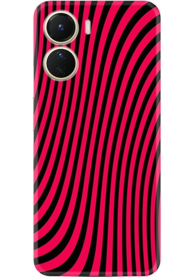 Vivo Y16 Kilif Silikon Desen Black Pink 1671 566401498