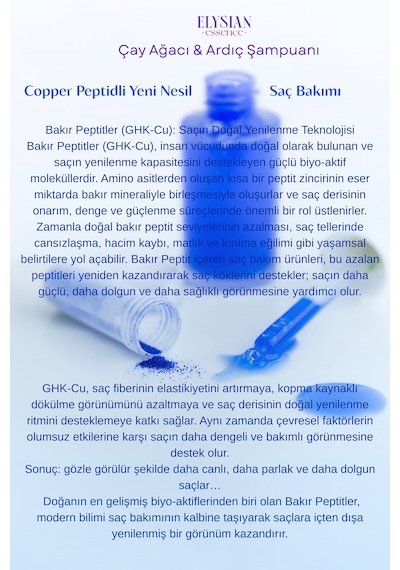 Elysian Essence Çay Ağacı & Ardıç Şampuanı 2 Adet Copper Peptidli Kepek Karşıtı Saç Bakımı 300 Ml Tüm Saç Tipleri