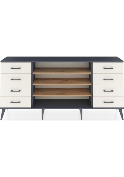 Arges Konsol 3 Raflı 8 Çekmeceli 176x30x83 Antrasit-çam/aytaşı Çam/aytaşı Arges Konsol 3 Raflı 8 Çekmeceli 176x30x83 Antrasit-çam/aytaşı Çam/aytaşı