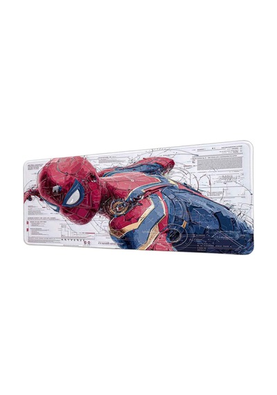 Spider-man Çizim 40x90 Cm Oyuncu Mousepad Kaymaz Taban Büyük Boy Mousepad Beyaz