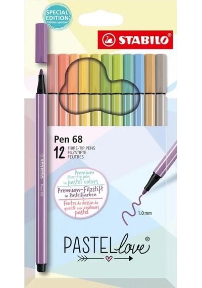 Stabilo Pen 68 Pastellove 12 Li Çok Renkli