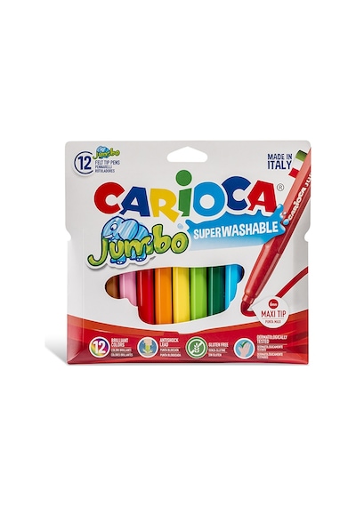 Carioca Jumbo Süper Yıkanabilir Keçeli Boya Kalemi 12’Li