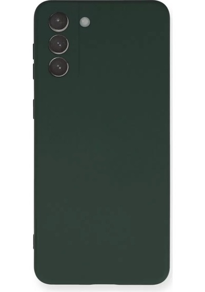 Newface Samsung Galaxy Uyumlu S21 Plus Kılıf Nano İçi Kadife Silikon - Koyu Yeşil Diğer