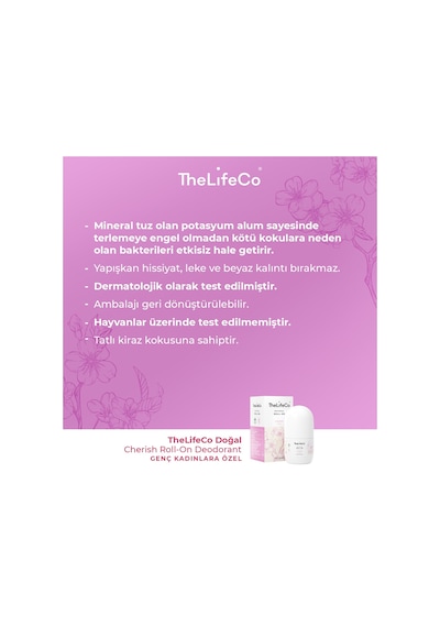 The Lifeco Cherish Kadın Roll-On Deodorant 60 ML