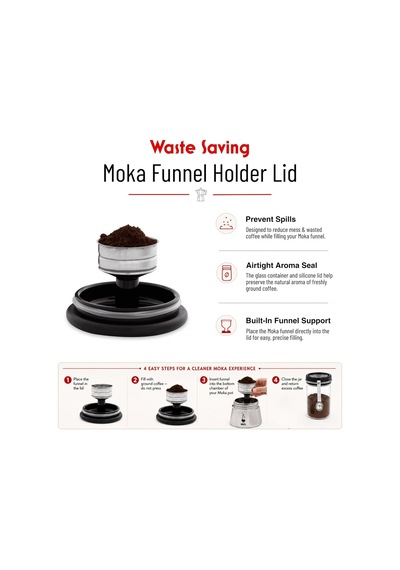 Kahve Saklama Kavanozu - 250gr - Silikon Contalı Hava Geçirmez Kapak - Paslanmaz Ölçü Kaşığı - Cam Kavanoz Diğer