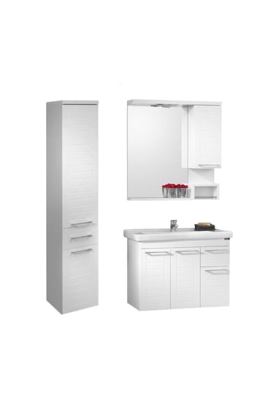 Orka Perge 85 Cm Mdf Beyaz Banyo Dolabı Takımı Ve Boy Dolabı Beyaz Orka Perge 85 Cm Mdf Beyaz Banyo Dolabı Takımı Ve Boy Dolabı Beyaz