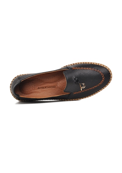 Ayakmod 394162 Siyah Hakiki Deri Kadın Loafer Ayakkabı 001