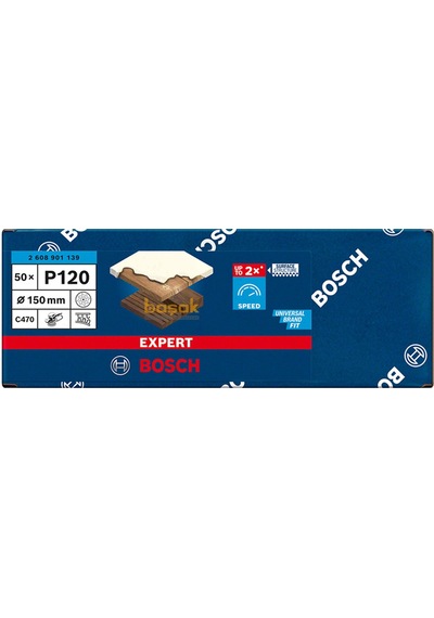 Bosch Expert C470 150 Mm 120 Kum Çok Delikli Zımpara Kağıdı 50'li 2608901139