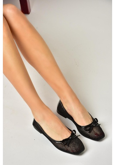 Fox Shoess476350115 Siyah File Kadın Babet Siyah