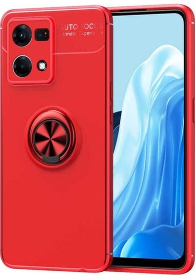 Oppo Reno 7 4g Kılıf Zore Ravel Silikon Kapak Kırmızı