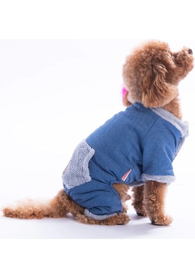 Pawstar Kedi Ve Küçük Köpek Mavi Alabama Tulum L Sırt33cm Göğüs46cm Boyun30cm