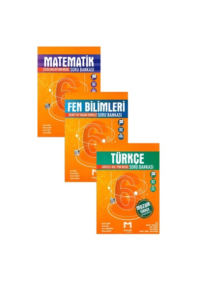 6. Sınıf Matematik + Fen Bilimleri + Türkçe Soru Bankası Seti 2021