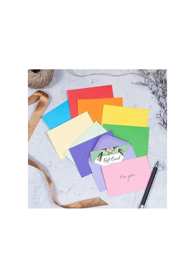 Hobialem 10 Adet, Renkli Zarf, 7x9 Cm, Renkli Mini Zarflar Karışık Renklerde, Kartvizit Zarfı