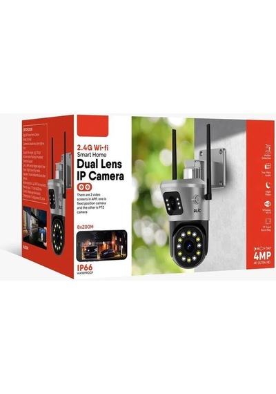 Full Hd 1080p Ip66 Wifi Akıllı Kamera Hareket Sensörlü I Nsan Takip Su Geçirmez 2+2mp Wifi İp Kamera