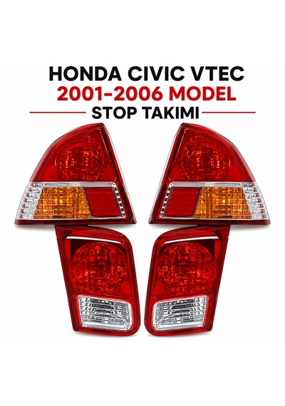 Honda Cıvıc Vtec Kasa 2001-2006 Model Uyumlu Sedan Arka Stop Takımı