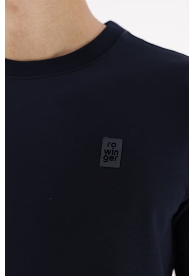 Rowinger Minimal Logolu Bisiklet Yaka Ribana Manşetli Rahat Kalıp Mevsimlik Sweatshirt Navyblue