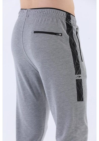 Maraton Sportswear Regular Erkek Ribana Paça Basic Gri Melanj Eşofman Altı 21014-gri Melanj Gri Melanj