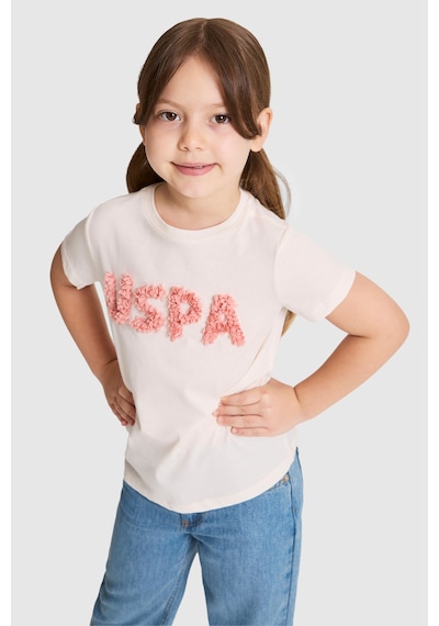 U.S. Polo Assn. Kız Çocuk Krem Tişört 50325656-vr071