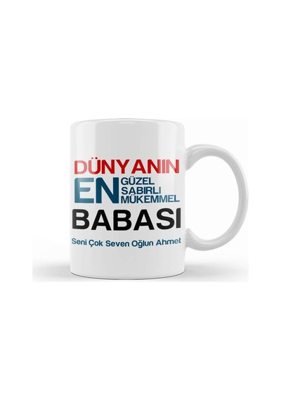 Babalar Günü Babaya Hediye 08 Kupa Bardak Porselen Karışık