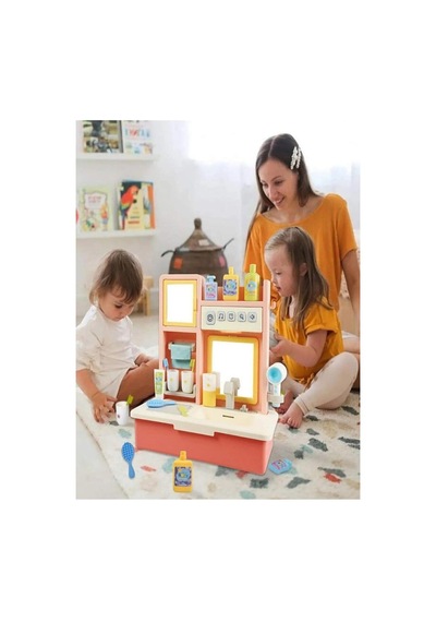 Kukuli Şarkılı Eğitici Modern Banyo Seti Oyuncak Pembe Banyo