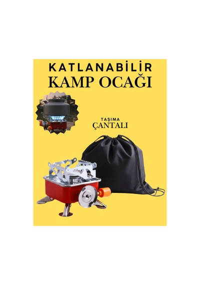Portatif Kamp Ocağı - Tek Gözlü Manyetolu Piknik Ocağı - Kartuşlu Mini Ocak - Kırmızı +2 Kartuşlu Kırmızı Kırmızı
