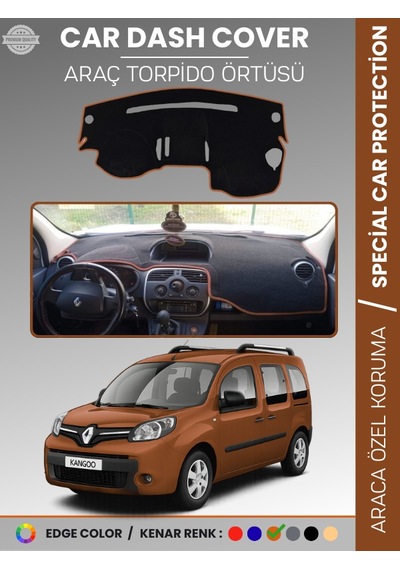Renault Kangoo 2009-2019 Torpido Örtüsü Ön Göğüs Koruma Torpido Koruma Araca Özel Tam Uyum Kaymaz - 857 Stiloto