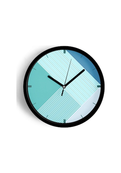 Soyut - Bohem - Geometrik Temalı Modern Duvar Saati - 30cm - Önü Camlı Siyah Kasa - Sessiz Mekanizma-jh0548 Siyah