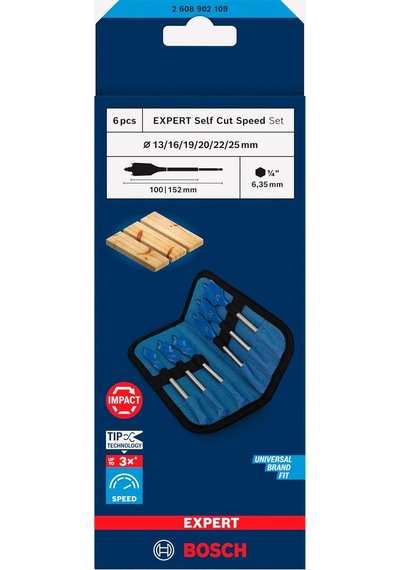 Tr Scs Yaprak Ahşap Matkap Ucu Hex 13, 16, 19, 20, 22, 25 Mm 6'li