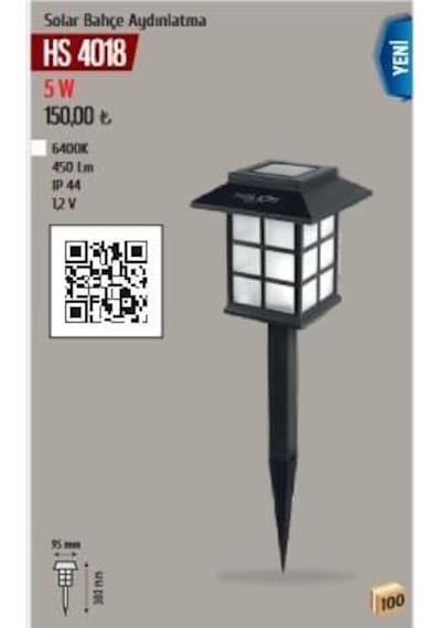 Helios 5w Beyaz Solar Bahçe Aydınlatma Hs-4018