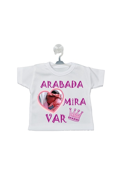 Kalp Fotoğraflı Ve Isimli Arabada Bebek Var Uyarı Levhası(Kız)