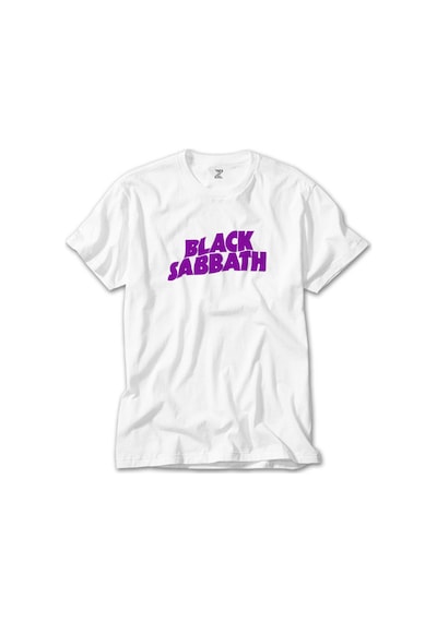 Black Sabbath Purple Yazı Beyaz Tişört Beyaz