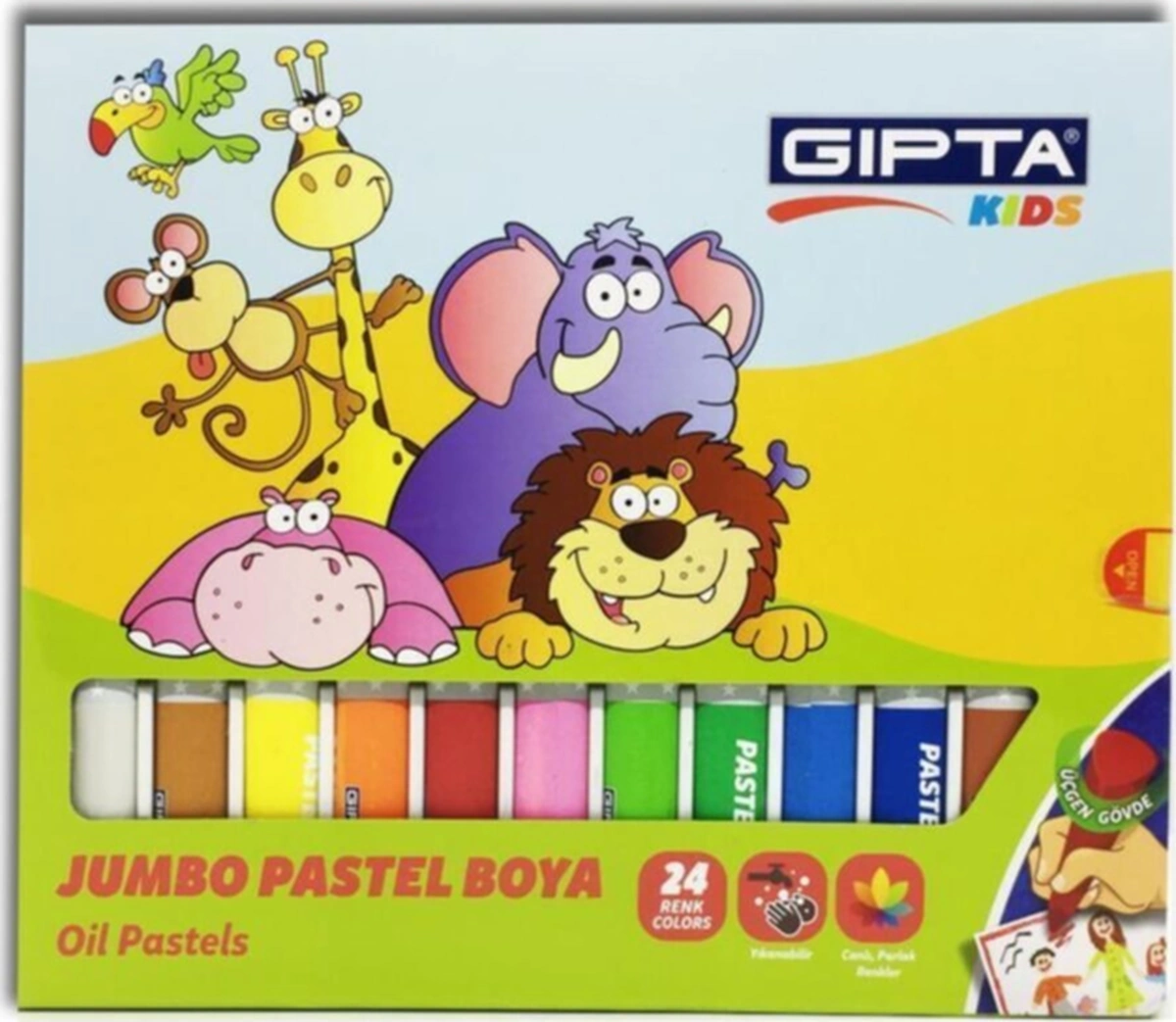 Pastel Boya Jum.yık.14 Mm 24 Renk Çok Renkli