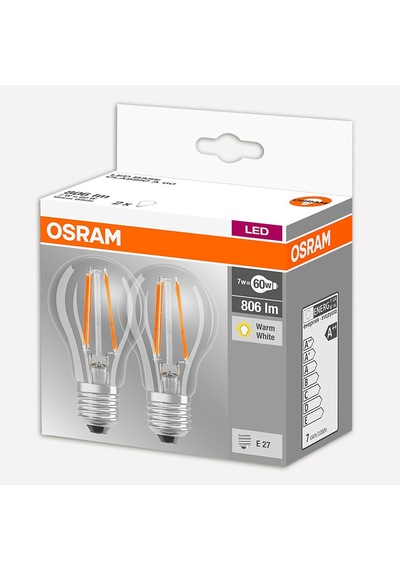 Osram 60 W Sarı Klasik E27 Duy 2'li Led Ampul 3'li Avantaj Paketi Mıchu